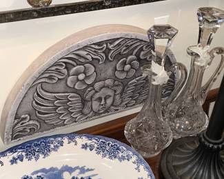 Etched Chalkware Wall Plaque