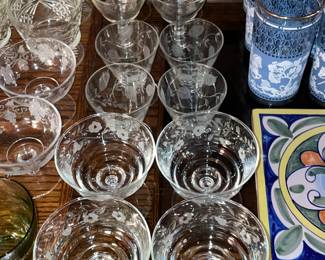 Assorted Vintage Clear Glassware, Stemware, Crystal, Etc.