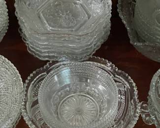 Assorted Crystal & Vintage Pressed Glass