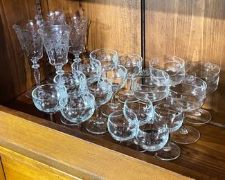 Assorted Vintage Clear Glassware, Stemware, Etc.