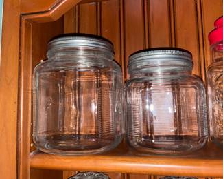 Large Glass Jars W/ Tin Lids