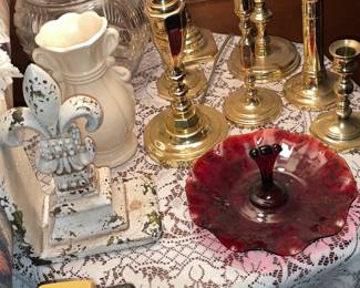 Red Glass Candy Bowl