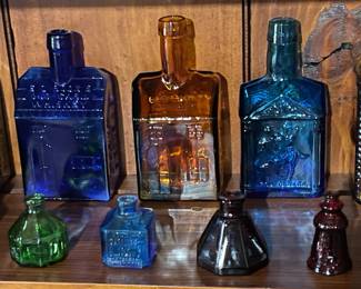 Beautiful Vintage Wheaton Glass Company (NJ) Colorful Bottles
