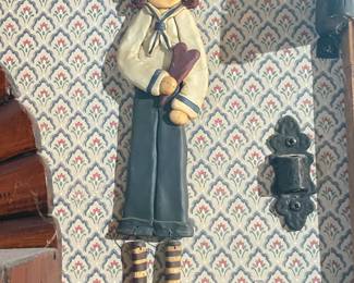 Hanging Wooden Raggedy Anne & Andy Dolls