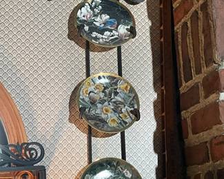 Wall Mounted Plate Stand W/ Decorative Plates
