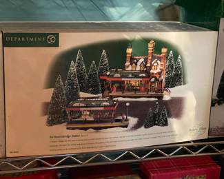 Large Dept.56 Christmas Village Collection Of Buildings, Figurines, & Accessories