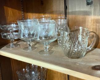 Assorted Vintage Clear Glassware, Stemware, Etc.