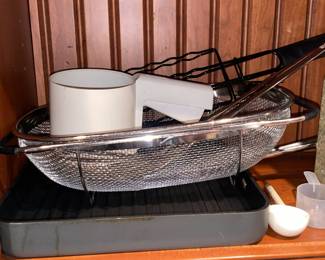Kitchen Pan W/ Strainer Basket & Utensils
