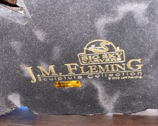 Bears In A Canoe Figurine By J.M.Fleming (Big Sky Carvers)