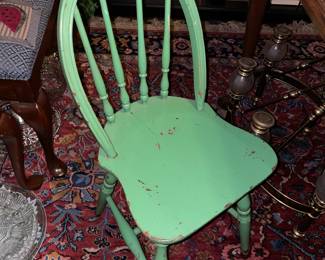 Antique Green Wooden Chair