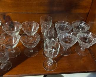 Assorted Vintage Clear Glassware, Stemware, Etc.
