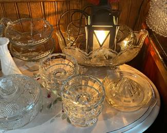 Assorted Crystal & Vintage Pressed Glass