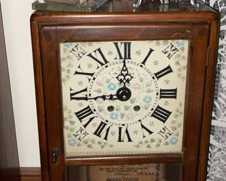 Antique Spring Wound Pendulum Clock By The New England Clock Company