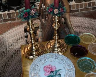 Brass Christmas Candlestick Holders