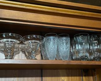 Assorted Vintage Clear Glassware, Stemware, Etc.