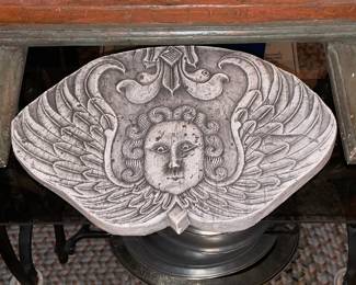 Etched Chalkware Wall Plaque