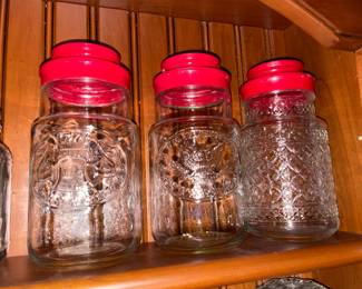 Glass Jars W/ Red Lids