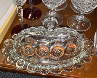 Vintage L.E. Smith Moon & Stars Covered Butter Dish