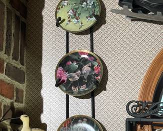 Wall Mounted Plate Stand W/ Decorative Plates