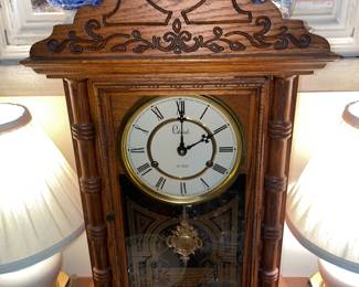 Antique Wood Case Colonial Clock