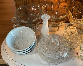 Assorted Crystal & Vintage Pressed Glass