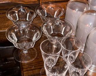 Assorted Vintage Clear Glassware, Stemware, Crystal, Etc.
