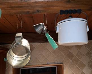 Hanging Kitchen Gadgets, Tools, & Assorted Antiques