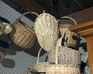 Hanging Cast Iron Basket Holder W/ Baskets