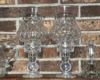 Block Crystal Pedestal Candle Lamps