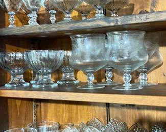 Assorted Vintage Clear Glassware, Stemware, Etc.