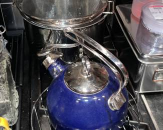 Pots & Pans W/ Blue Teapot