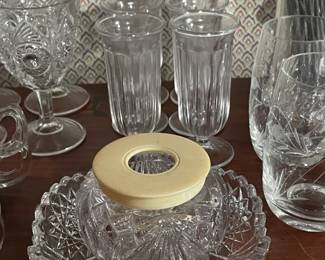 Assorted Vintage Clear Glassware, Stemware, Crystal, Etc.
