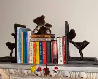 Cast Iron Bookends W/ Mini Books