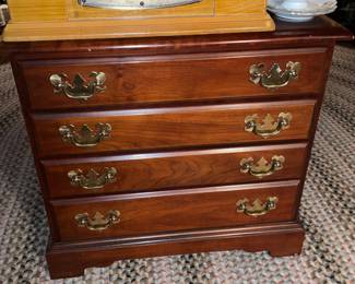 Antique Mini Brown Dresser Cabinet W/ 4 Drawers