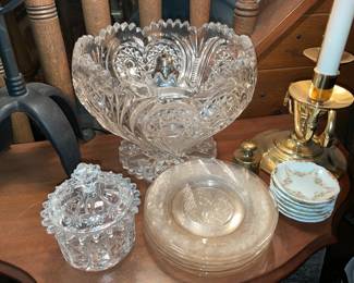Large Crystal Pedestal Bowl