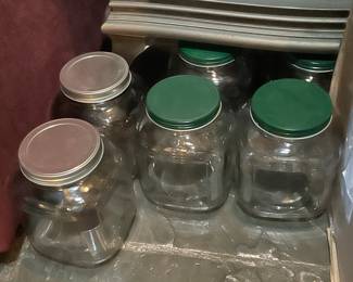 Large Glass Jars W/ Tin Lids