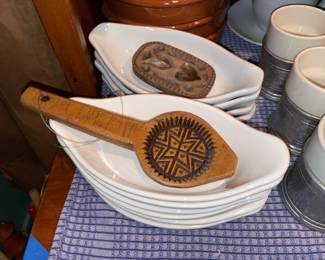 Ceramic Cookie Molds W/ White Dishes