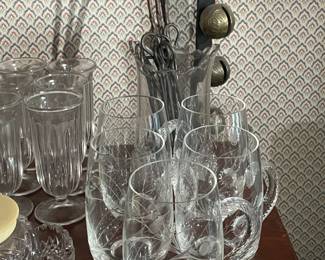 Assorted Vintage Clear Glassware, Stemware, Crystal, Etc.