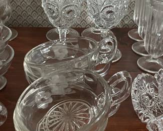 Assorted Vintage Clear Glassware, Stemware, Crystal, Etc.