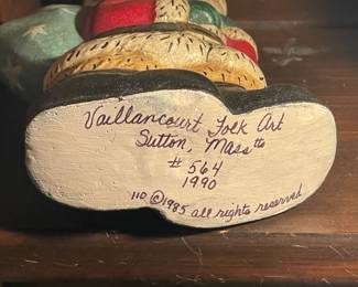 Hand Signed Folk Art Santa Figurine