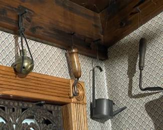 Wall & Ceiling Hanging Gadgets, Tools, & Assorted Antiques