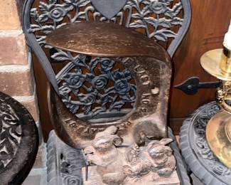 Cast Iron Table & 2 Chairs Set