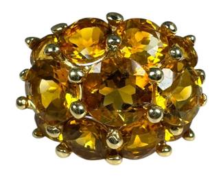 14kt Yellow Gold Cluster Citrine Ring