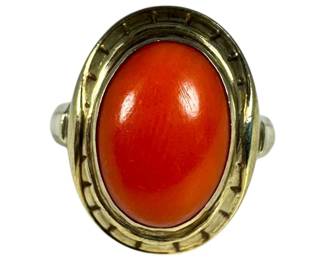8kt Yellow Gold Coral Ring