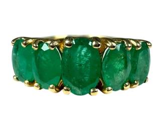 14kt Yellow Gold Fracture Filled Emerald Ring