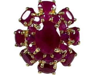 14kt Yellow Gold Glass Filled Ruby Ring