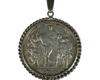 1913 German 3 Mark Coin Pendant