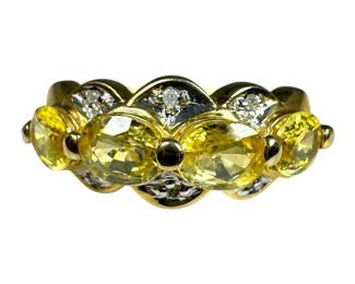 10kt Yellow Gold yellow Sapphire and Diamond Ring