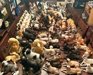 Tons of ceramic and porcelain dogs in the home. The owner would sell them at dog shows.