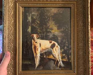 Signed contemporary watercolor of a Borzoi